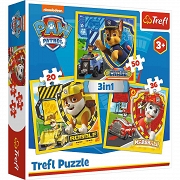 TREFL Puzzle  3w1 z serii  Psi Patrol, Marshall, Rubble i Chase  34839