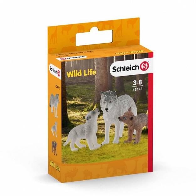 Schleich Wild Life Matka wilk i wilczki 42472