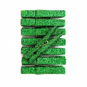 Craft Klamerki brokat zielone /8 CEOZ-105