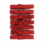Craft Klamerki brokat czerwone /8 CEOZ-106
