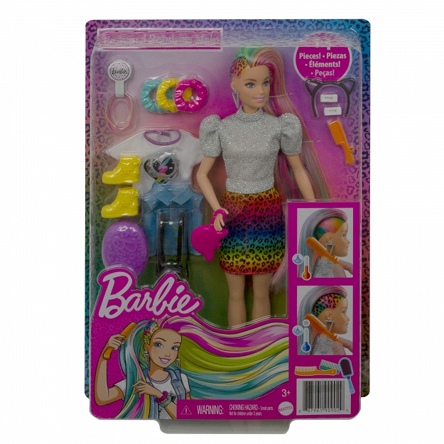 Barbie Kolorowe włosy- panterka GRN81