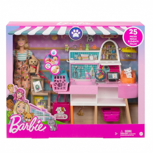 Barbie Sklepik z salonem dla zwierzaków GRG90