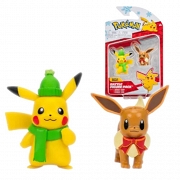 Pokemon Świąteczne Figurki Pikachu Eevee PKW2814