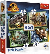 TREFL Puzzle 4w1 Groźne dinozaury 34607