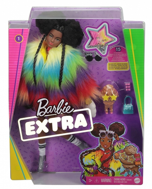 Barbie Extra Modna Tęczowy płaszcz GRN27 GVR04