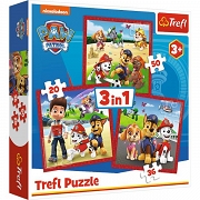 TREFL Puzzle 3w1 Wesołe pieski 34867