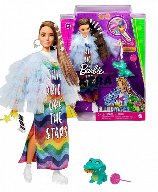 Barbie Extra lalka + krokodylek + akcesoria GYJ78