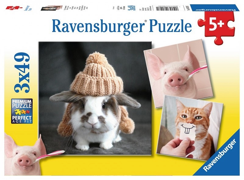 Ravensburger Puzzle3x49 Śmieszne portrety zwierząt