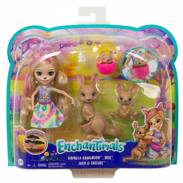 Mattel Enchantimals Lalka i rodzina kangurów GTM31