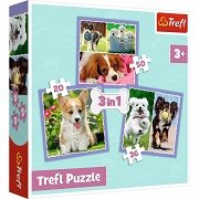 TREFL Puzzle 3w1 Urocze pieski 34854