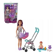 Barbie Skipper z wózkiem i bobase GXT34 FHY97